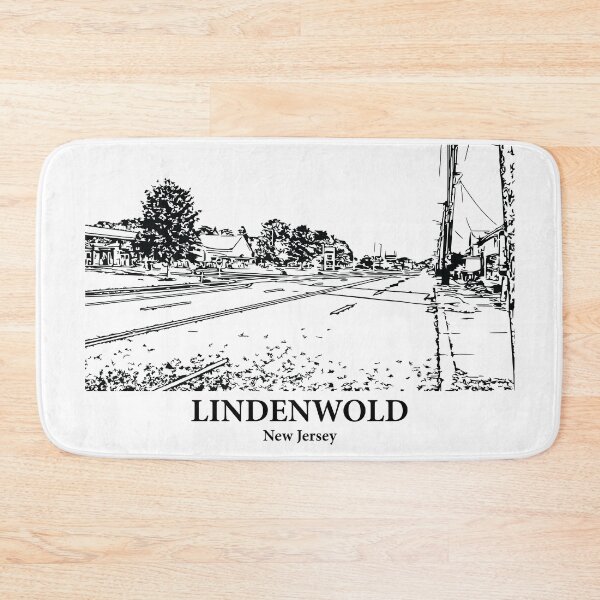 Item preview, Lindenwold NJ - Ink Cityscape Illustration designed and sold by Lakeric Cityscapes.