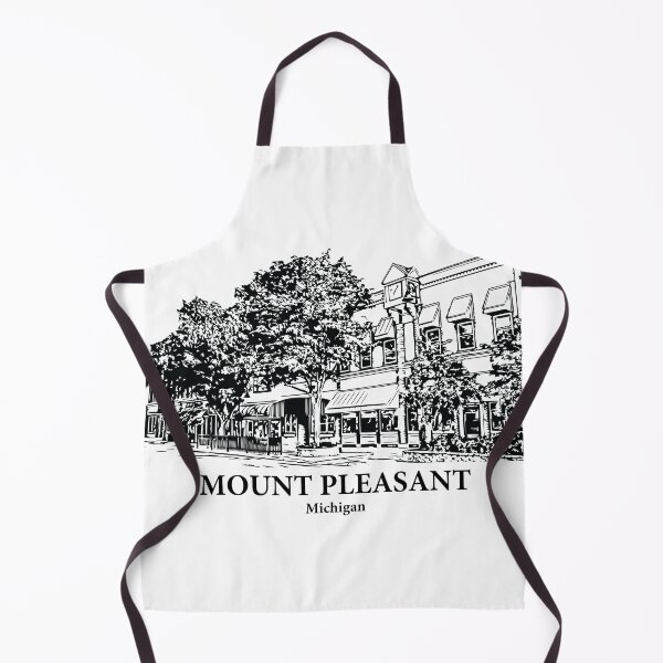 Item preview, Mount Pleasant MI - Ink Cityscape Illustration designed and sold by Lakeric Cityscapes.