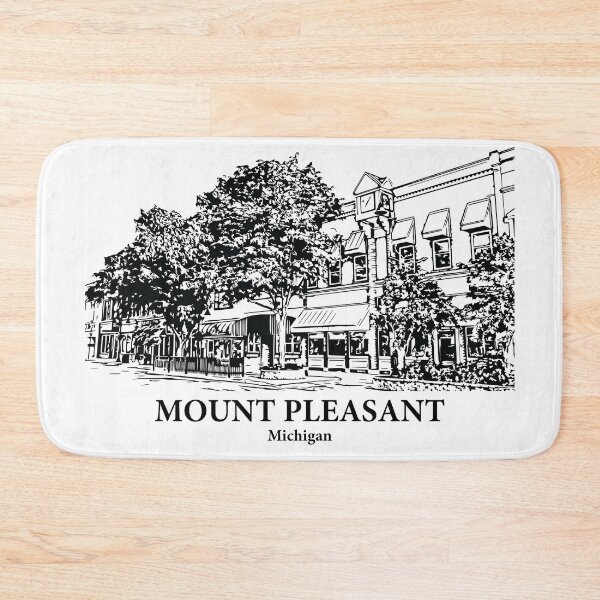 Item preview, Mount Pleasant MI - Ink Cityscape Illustration designed and sold by Lakeric Cityscapes.