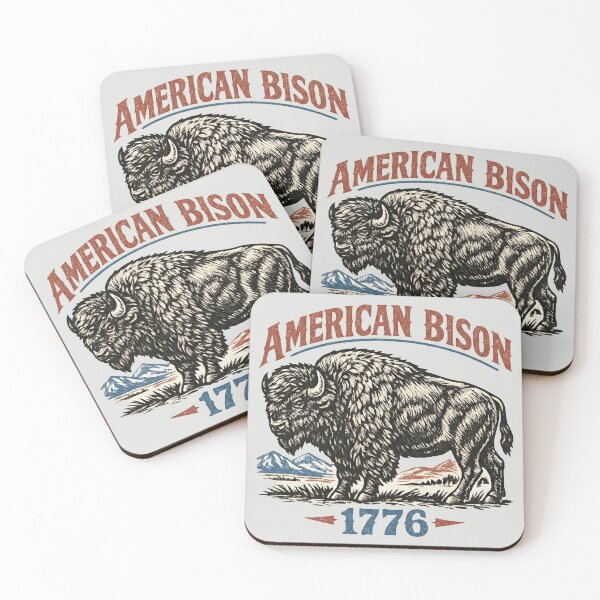 Item preview, American Bison 1776 - Vintage Woodcut designed and sold by DigitalGlade.