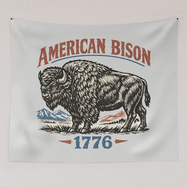 Item preview, American Bison 1776 - Vintage Woodcut designed and sold by DigitalGlade.
