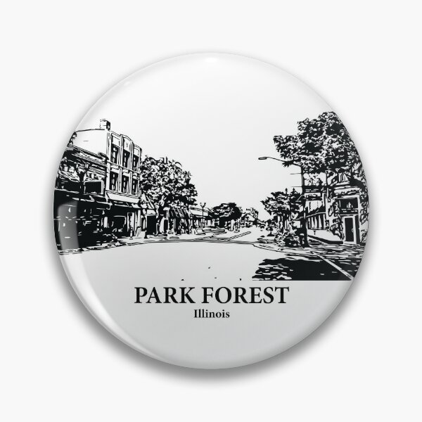 Item preview, Park Forest IL - Ink Cityscape Illustration designed and sold by Lakeric Cityscapes.