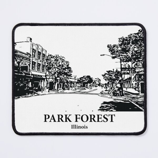 Item preview, Park Forest IL - Ink Cityscape Illustration designed and sold by Lakeric Cityscapes.