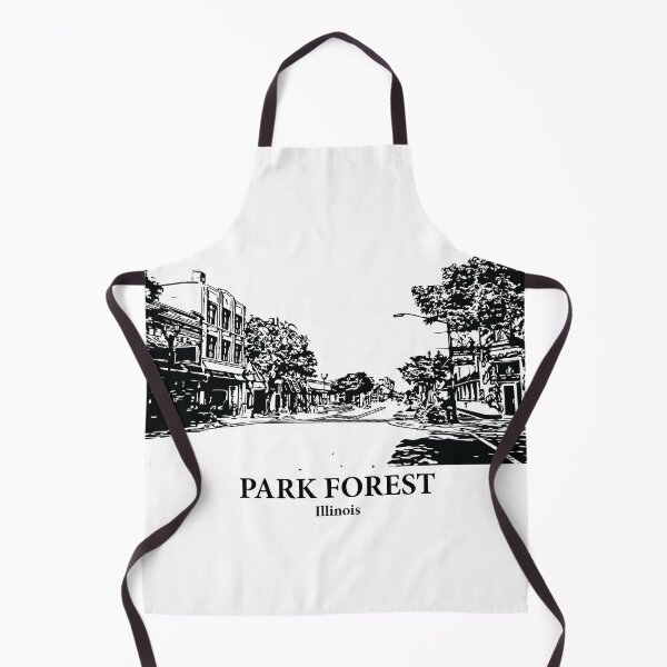 Item preview, Park Forest IL - Ink Cityscape Illustration designed and sold by Lakeric Cityscapes.