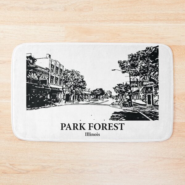 Item preview, Park Forest IL - Ink Cityscape Illustration designed and sold by Lakeric Cityscapes.