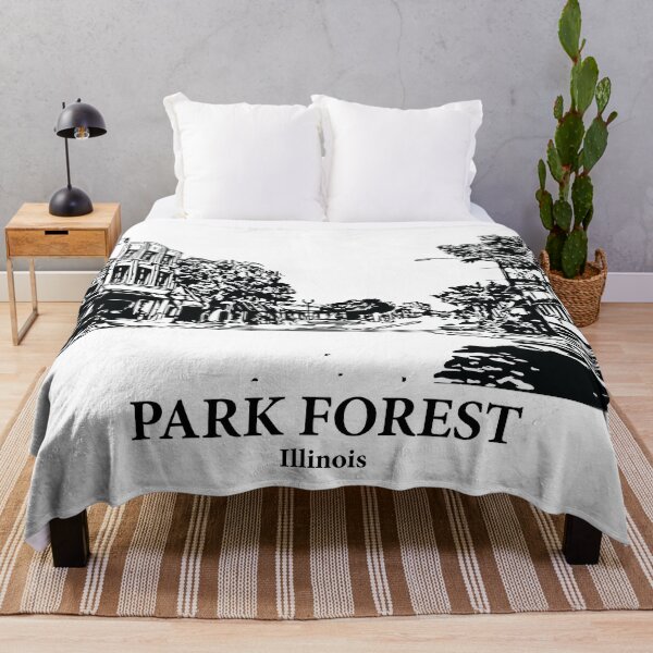 Item preview, Park Forest IL - Ink Cityscape Illustration designed and sold by Lakeric Cityscapes.