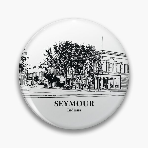 Item preview, Seymour IN - Ink Cityscape Illustration designed and sold by Lakeric Cityscapes.