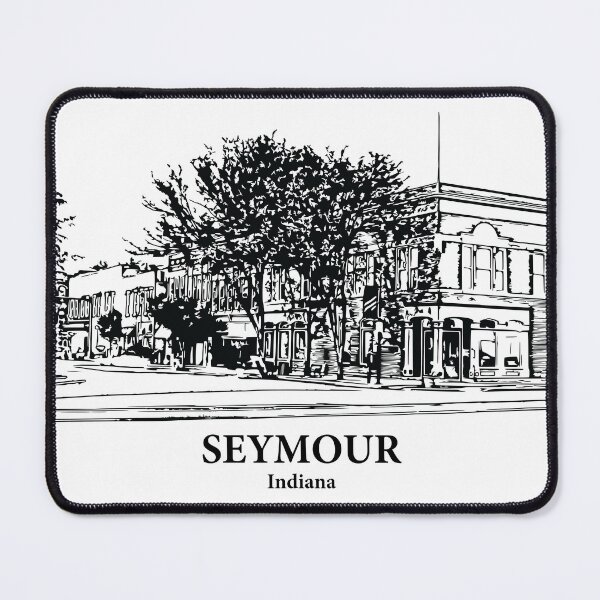 Item preview, Seymour IN - Ink Cityscape Illustration designed and sold by Lakeric Cityscapes.
