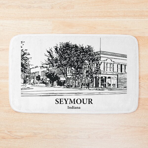 Item preview, Seymour IN - Ink Cityscape Illustration designed and sold by Lakeric Cityscapes.