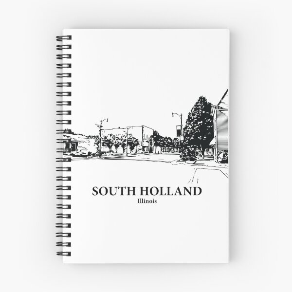 Item preview, South Holland IL - Ink Cityscape Illustration designed and sold by Lakeric Cityscapes.