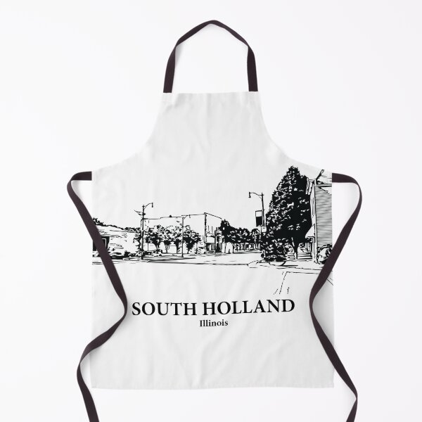 Item preview, South Holland IL - Ink Cityscape Illustration designed and sold by Lakeric Cityscapes.