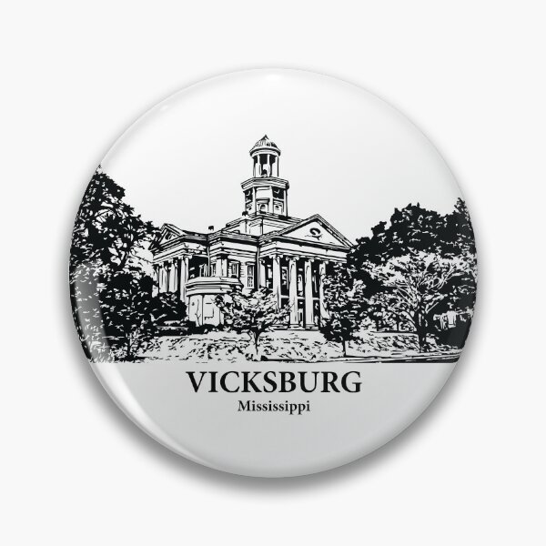 Item preview, Vicksburg MS - Ink Cityscape Illustration designed and sold by Lakeric Cityscapes.
