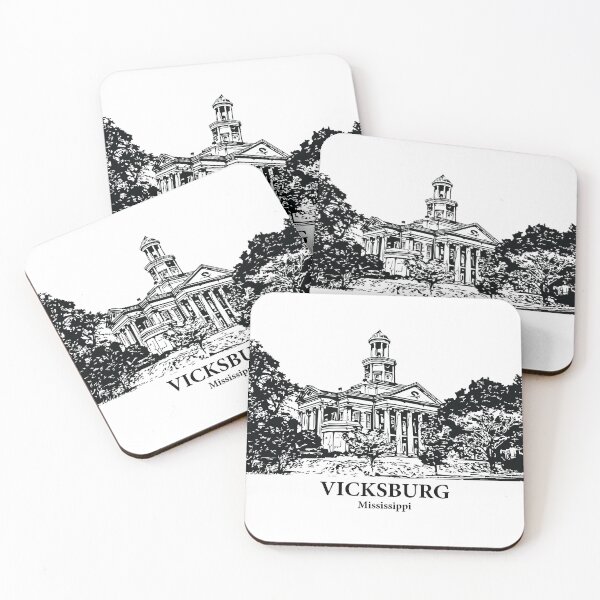 Item preview, Vicksburg MS - Ink Cityscape Illustration designed and sold by Lakeric Cityscapes.