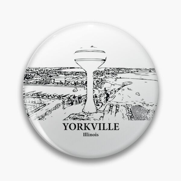 Item preview, Yorkville IL - Ink Cityscape Illustration designed and sold by Lakeric Cityscapes.