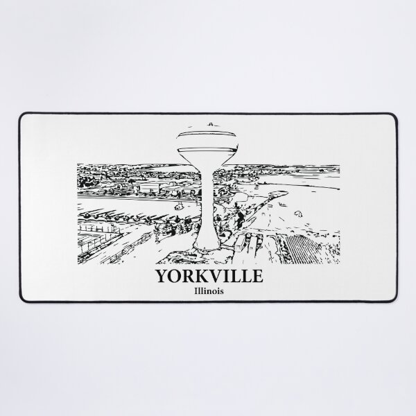 Item preview, Yorkville IL - Ink Cityscape Illustration designed and sold by Lakeric Cityscapes.