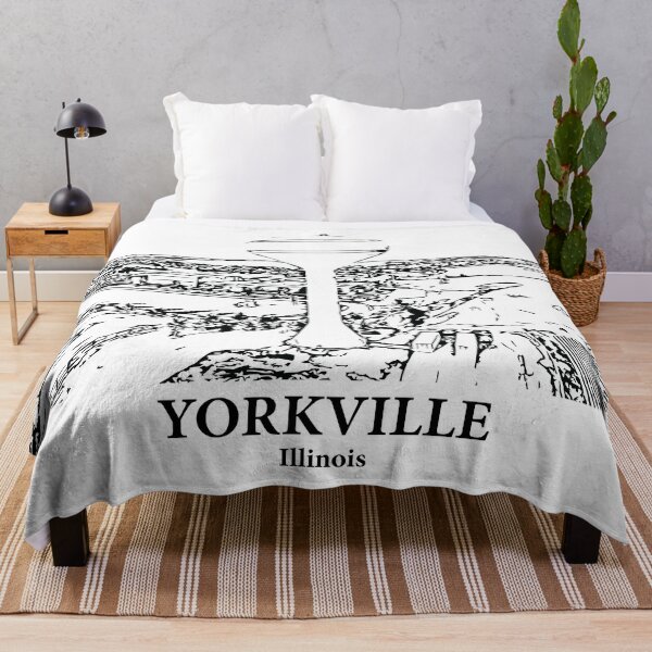 Item preview, Yorkville IL - Ink Cityscape Illustration designed and sold by Lakeric Cityscapes.
