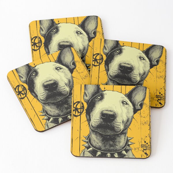 Item preview, Bull Terrier portrait in yellow and black designed and sold by drizzd.