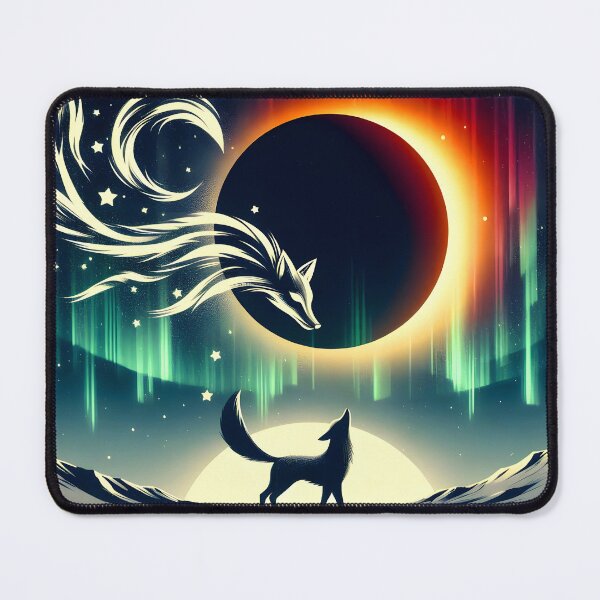 Item preview, Northern Lights Wolf and Fox, Ai Generated Art designed and sold by ACC .