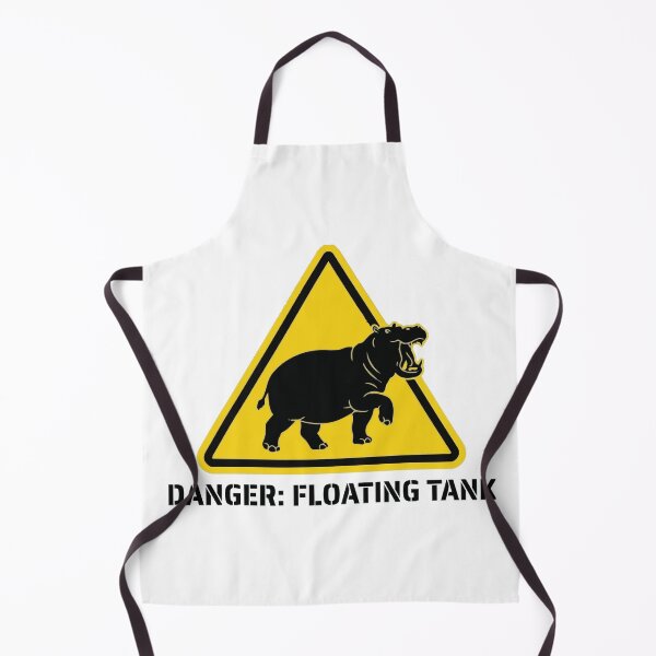 Item preview, Danger Floating Tank Funny Hippopotamus Warning Sign designed and sold by Petzzz.