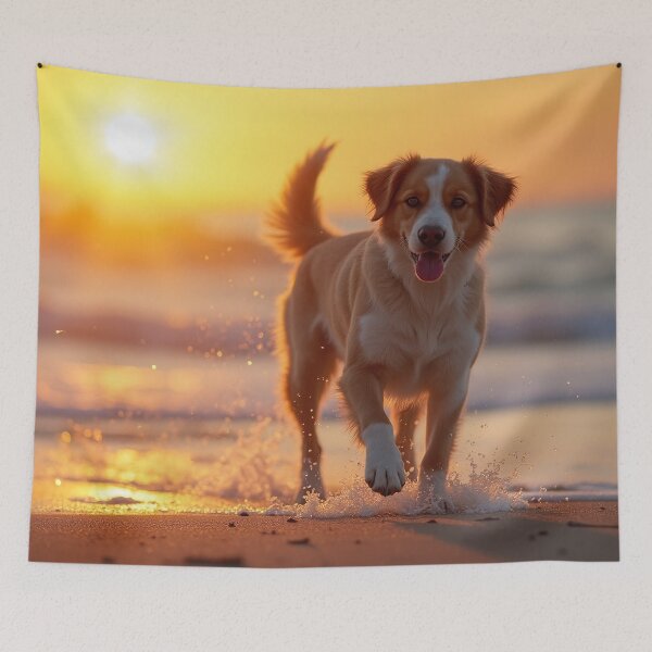 Item preview, Nova Scotia Duck Tolling Retriever - Happy Dog at Beach designed and sold by DesignsByDessie.