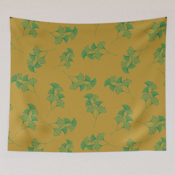 Item preview, Golden Ginkgo Leaves in Enchanted Golden Glow designed and sold by phatlizzardart.