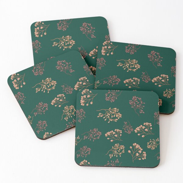 Item preview, Vintage Botanical Berries on Forest Green designed and sold by phatlizzardart.