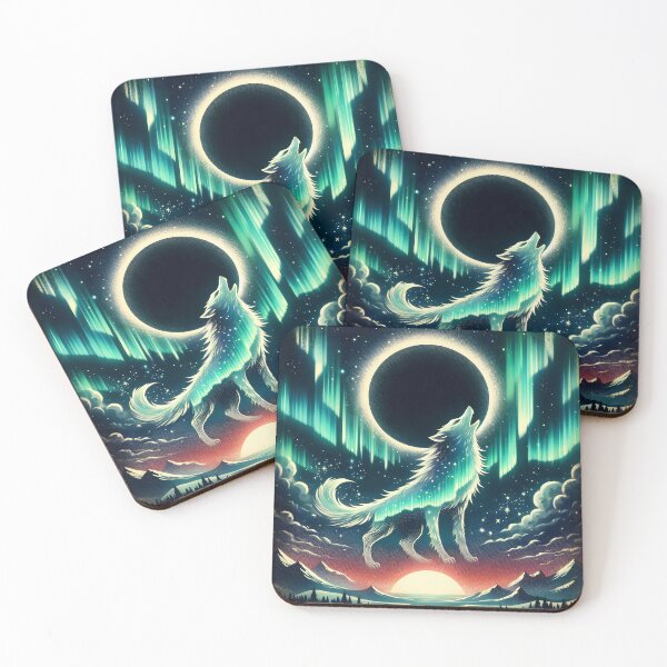 Item preview, Northern Lights Wolf and Fox, Ai Generated Art   designed and sold by ACC .
