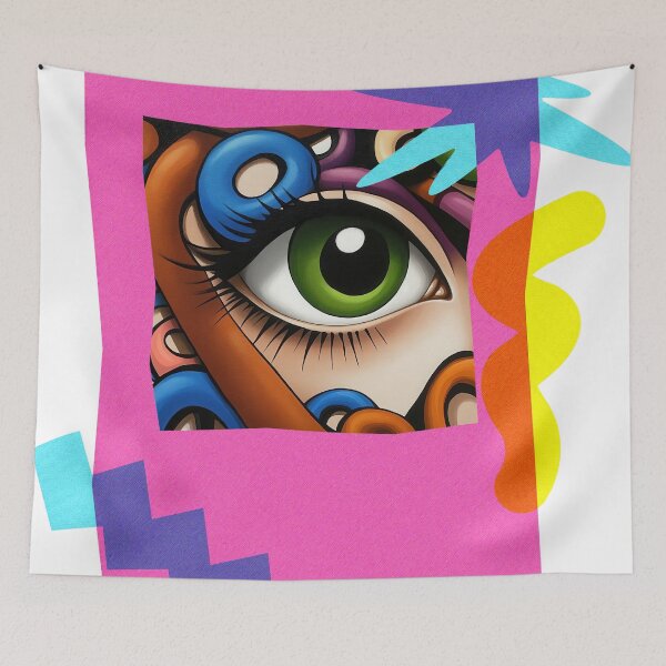 Item preview, Neon Vision – Pop Surreal Eye in Memphis Frame designed and sold by Angellacelin.
