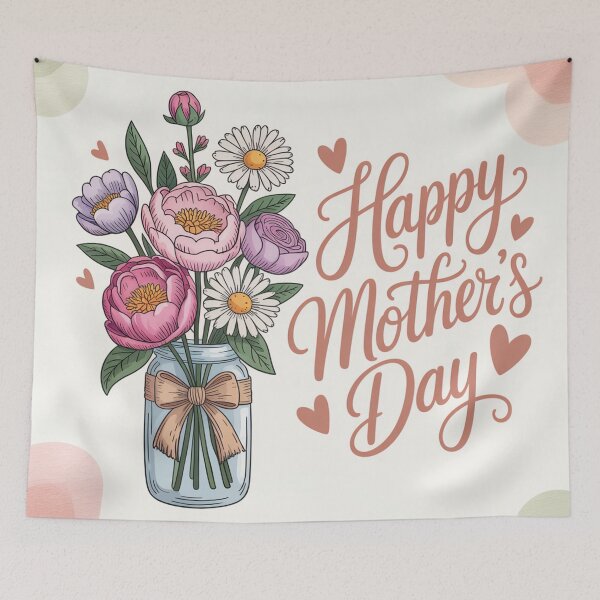 Item preview, Happy Mother's Day Pink Peony Mason Jar Bouquet designed and sold by Midnight Veil Designs.
