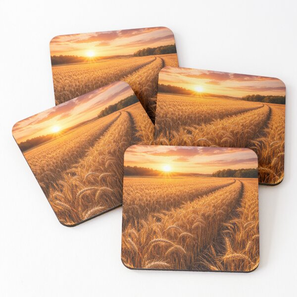 Item preview, Golden sunset over a wheat field designed and sold by JuViRo.