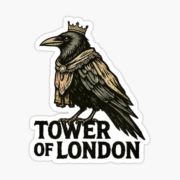 Tower of London Raven - Gothic Folklore Sticker
