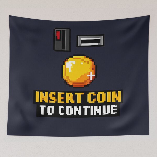 Item preview, Insert Coin Retro Arcade Gaming Pixel Gift designed and sold by xmoudx.