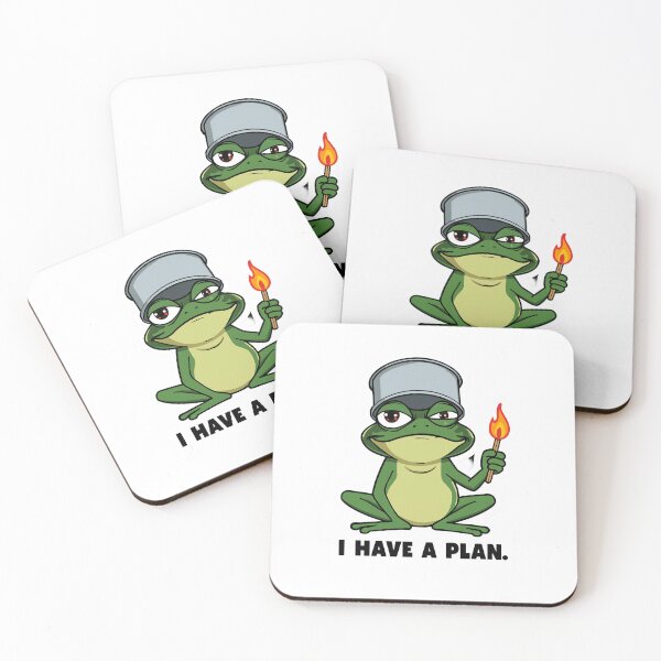 Item preview, ​I HAVE A PLAN - Unhinged Frog with Bucket & Match designed and sold by Samakru.