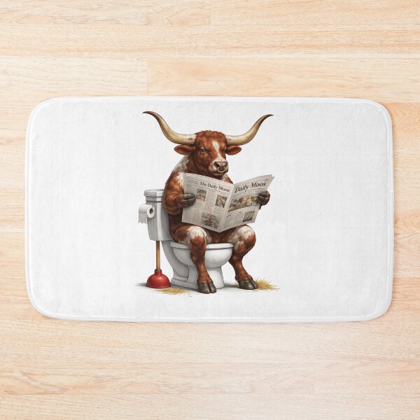 Item preview, Funny Longhorn Bull Reading The Daily Moos designed and sold by Paul Thompson Photography.