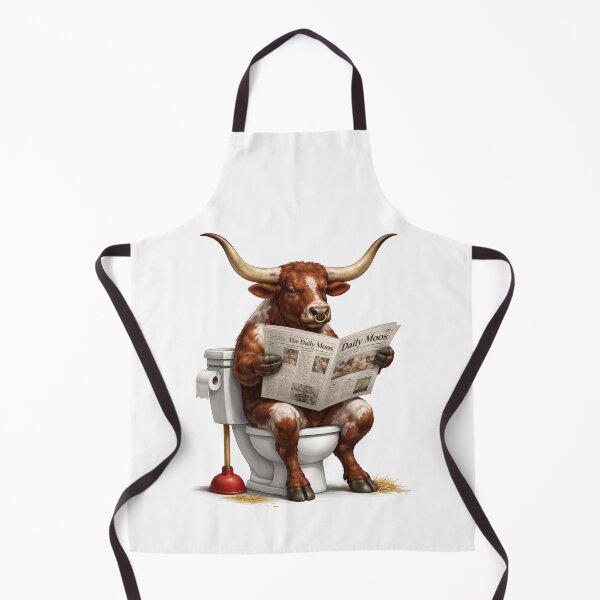 Item preview, Funny Longhorn Bull Reading The Daily Moos designed and sold by Paul Thompson Photography.
