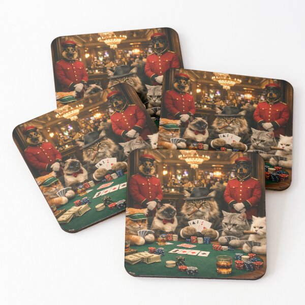 Item preview, Cats Playing Poker in Casino – Funny Mafia Cat Gambling Design designed and sold by GarnerSupplyCo.