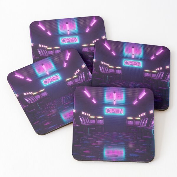 Item preview, Neon Vaporwave Retro Arcade Room with Space Carpet designed and sold by powersunlight.