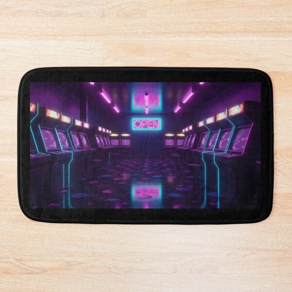 Item preview, Neon Vaporwave Retro Arcade Room with Space Carpet designed and sold by powersunlight.