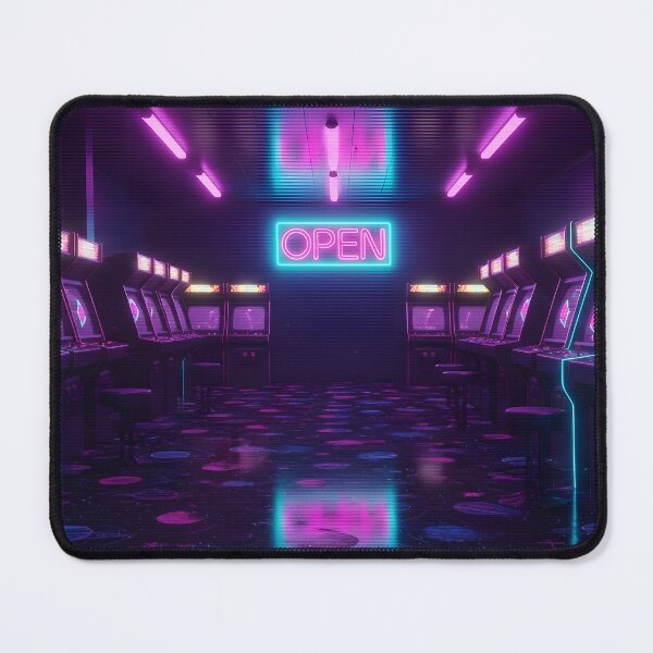 Item preview, Neon Vaporwave Retro Arcade Room with Space Carpet designed and sold by powersunlight.