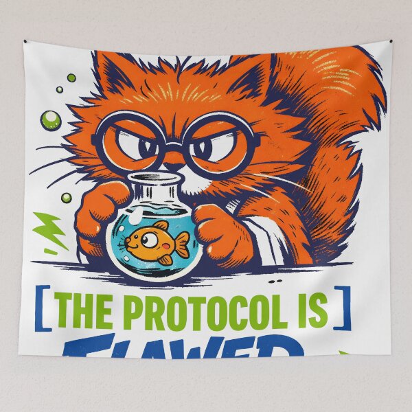 Item preview, The Protocol is Flawed Cat Scientist | Funny Tech Humor & Coding Bug Orange Tabby Cat Lab Assistant Design by Vivaan Studio designed and sold by Vivaan Studio.