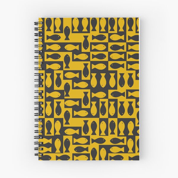 Item preview, Retro Yellow Fish Pattern – Bold Mid Century Modern Geometric Design designed and sold by The High Hippo.
