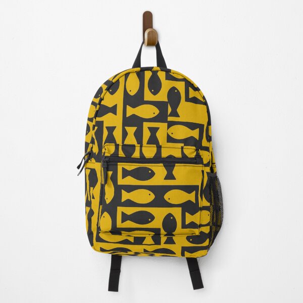 Item preview, Retro Yellow Fish Pattern – Bold Mid Century Modern Geometric Design designed and sold by Thehighhippo.