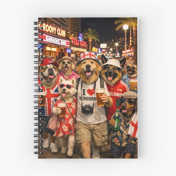 Item preview, Funny Dogs in Benidorm – British Holiday Party Beer Design designed and sold by GarnerSupplyCo.