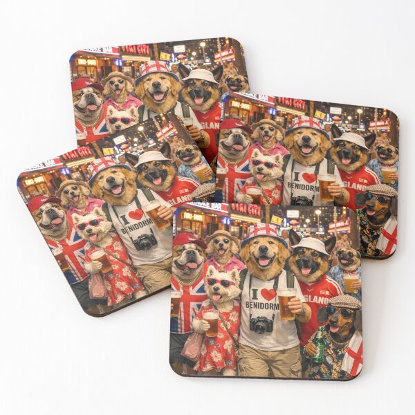 Item preview, Funny Dogs in Benidorm – British Holiday Party Beer Design designed and sold by GarnerSupplyCo.