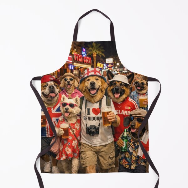 Item preview, Funny Dogs in Benidorm – British Holiday Party Beer Design designed and sold by GarnerSupplyCo.