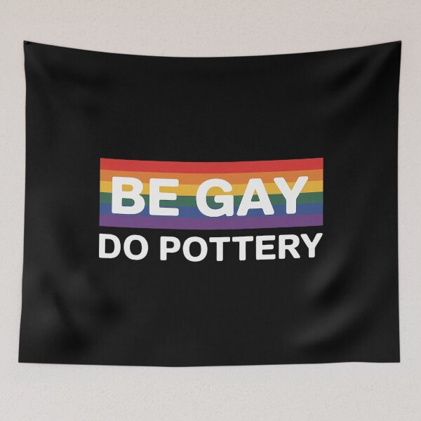 Item preview, Be Gay Do Pottery Funny LGBTQ Pride Flag designed and sold by comptorasunfia.