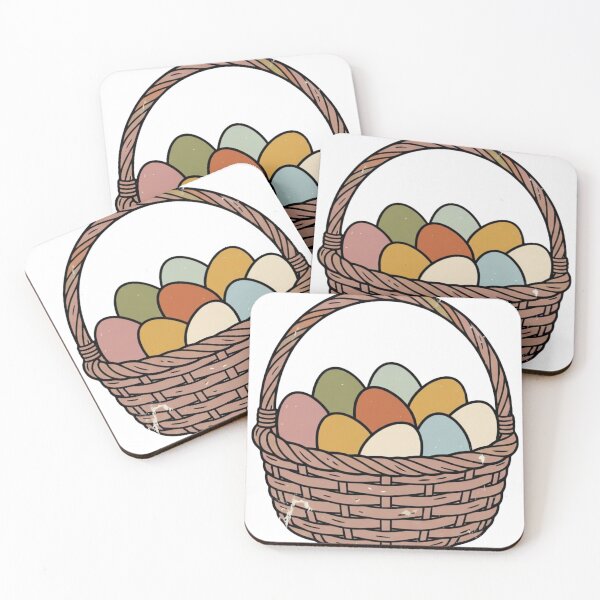 Item preview, Vintage 70s Pastel Easter Eggs Basket designed and sold by urbinet.
