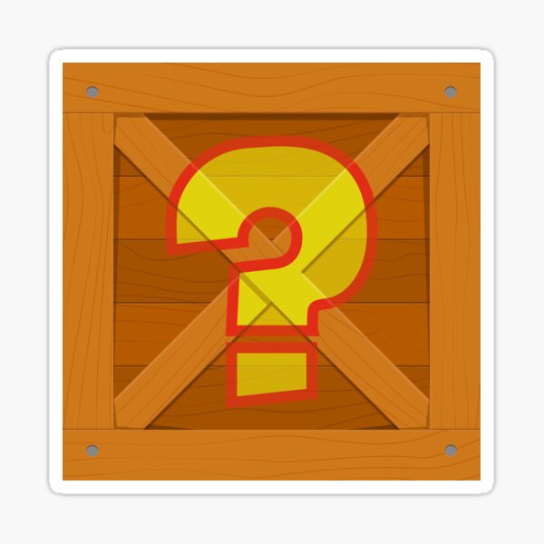crash question mark crate Sticker