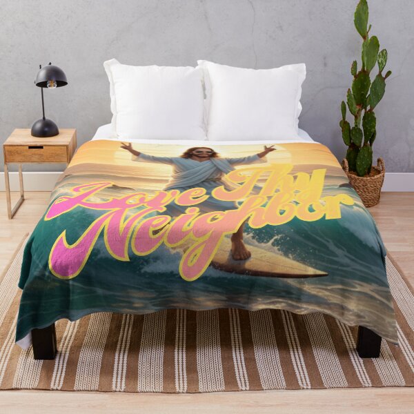 Item preview, LOVE THY NEIGHBOR II ~ COOL SURFER JESUS designed and sold by TheLastGarden.