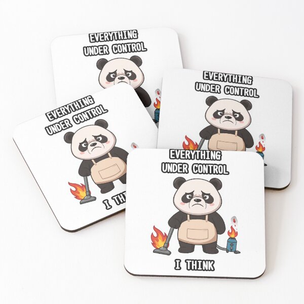 Item preview, EVERYTHING UNDER CONTROL - Panda with a burning vacuum cleaner designed and sold by Samakru.
